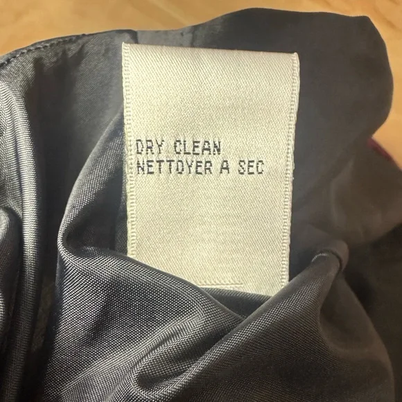 90s Black and Burgundy Dress High Square Neck Silk Skirt Size 6P - Picture 6 of 6